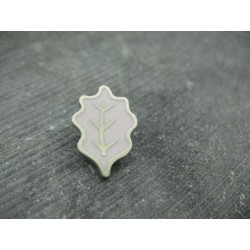 Bouton feuille de chêne argent lavande 22mm