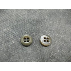 Bouton nacre 4 trous 13 gris 11mm