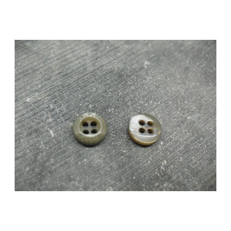 Bouton nacre 4 trous 13 gris 11mm