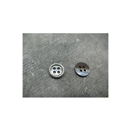 Bouton nacre 4 trous 16 gris tahiti 11mm