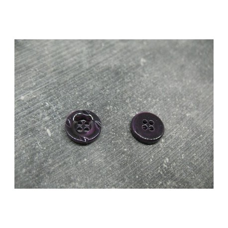 Bouton nacre 4 trous 17 aubergine 11mm