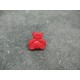 Bouton ours rouge 15mm
