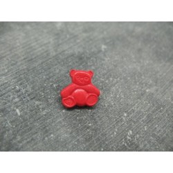 Bouton ours rouge 15mm