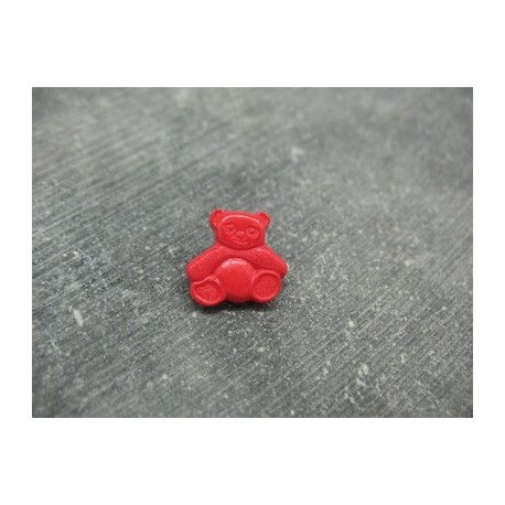 Bouton ours rouge 15mm