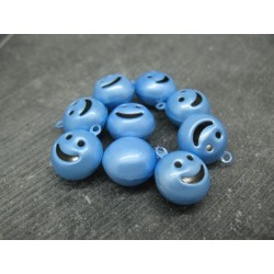 Lot 9 grelots Smile bleu 14mm