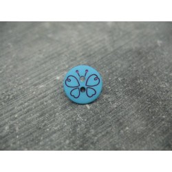 Bouton papillon turquoise violet 12mm