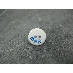 Bouton mer blanc bleu 15mm