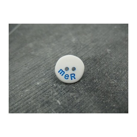 Bouton mer blanc bleu 15mm