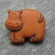 Bouton hippopotame ocre 17mm 