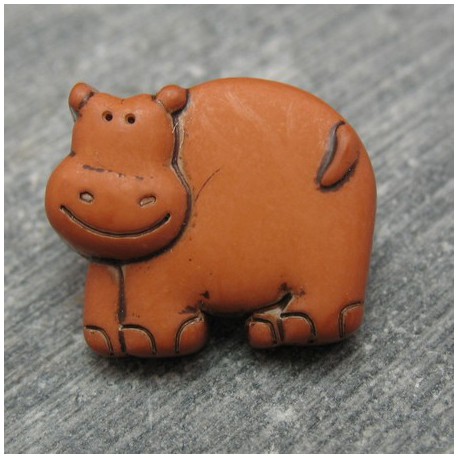 Bouton hippopotame ocre 17 mm b23