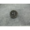 Bouton résine noir cercle métal argent antique 15mm