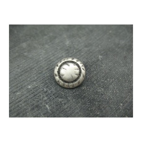 Bouton métal argent antique 18mm