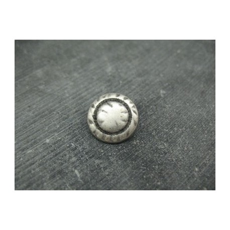 Bouton jean métal 18 mm couleur argent vieilli et noir diamètre 18