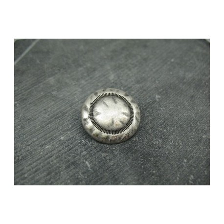 Bouton métal argent antique 25mm