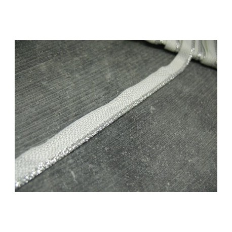 Passepoil blanc lurex argent 9mm