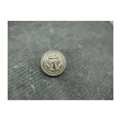 Bouton ancre métallisé argent 15mm