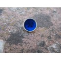 Bouton + bleu roi base argent émaillé verni 10mm
