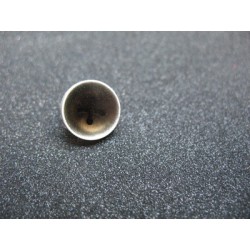 Bouton + marron foncé base argent émaillé verni 10mm