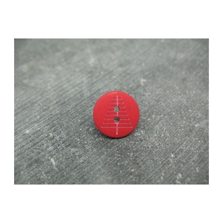 Bouton sapin rouge blanc 15mm