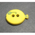 Bouton poisson jaune 15mm