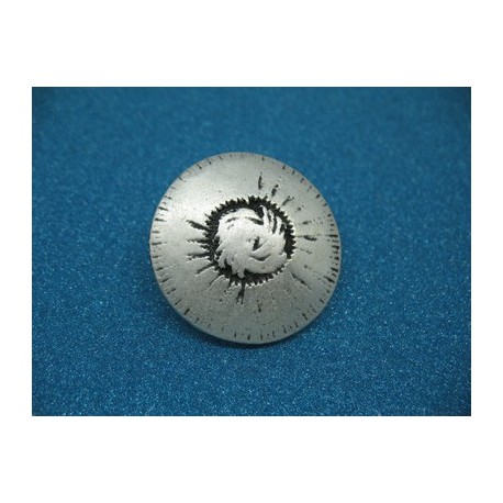 Bouton métal mystique vieil argent 36mm