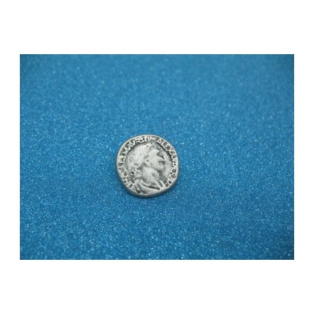 Bouton métal empereur vieil argent 18 mm