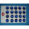 Plaque N°57  20 boutons nacre trocas bleu 22mm