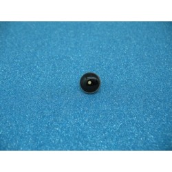 Bouton demi boule noir pointe or 10mm