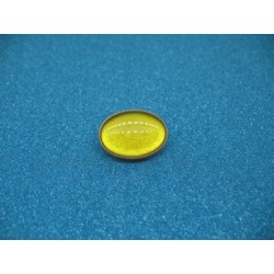 Bouton ovale jaune effet loupe 22mm