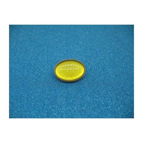 Bouton ovale jaune effet loupe 22mm