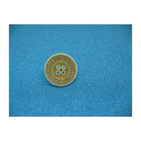 Bouton pointillé délavé kaki marron 25mm