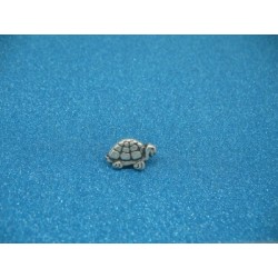 Bouton tortue métallisée vieil argent 17mm