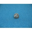 Bouton hippopotame métallisé vieil argent 16mm