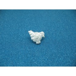 Bouton poule argent 19mm