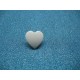 Bouton coeur blanc brillant 16mm
