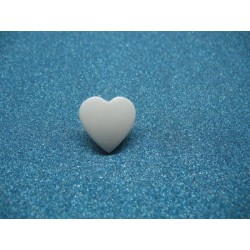 Bouton coeur blanc brillant 16mm