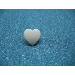 Bouton coeur blanc brillant 16mm