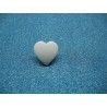 Bouton coeur blanc brillant 16mm