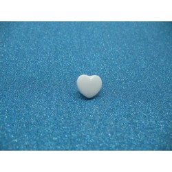 Bouton coeur blanc brillant 13mm