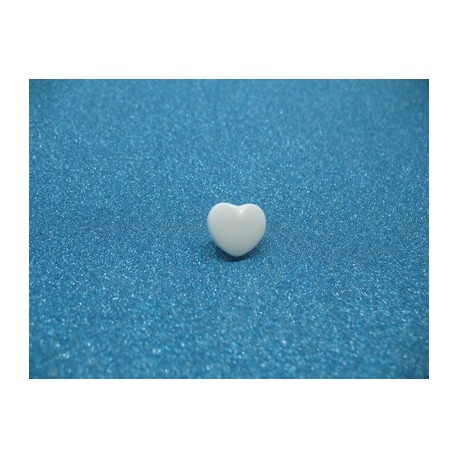 Bouton coeur blanc brillant 13mm
