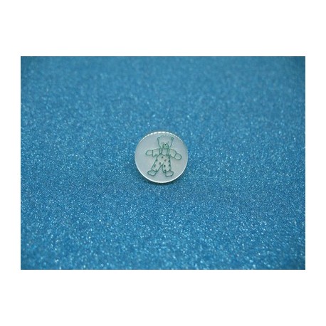Bouton ours salopette vert 14mm