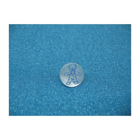 Bouton ours salopette bleu 14mm