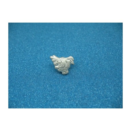 Bouton poule résine gris 19mm