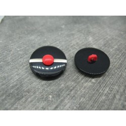 Bouton bonnet de marin marine pompon rouge 22mm