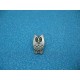 Bouton chouette métallisé vieil argent 19mm