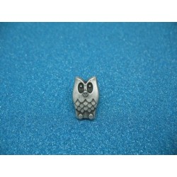 Bouton chouette métallisé vieil argent 19mm
