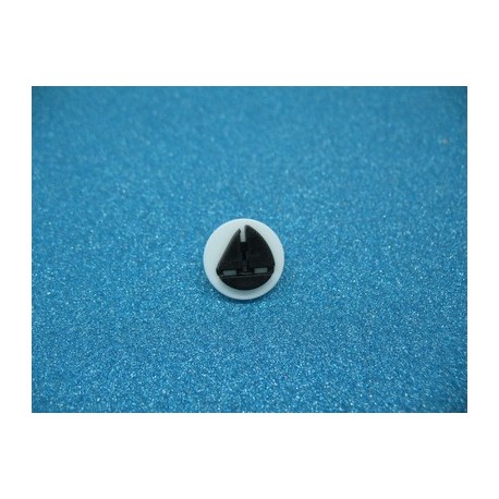 Bouton voilier blanc relief noir 14mm