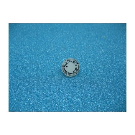 Bouton poisson noir effet nacre 12mm