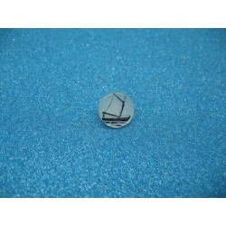 Bouton voilier noir laser sur imitation nacre 12mm