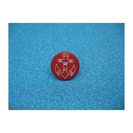Bouton ancre rouge blanc 18mm